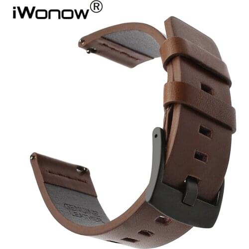 Italian Genuine Oil Leather Watchband for Ticwatch Pro/E2/S2/1 46mm Quick Release Watch Band Sports Wrist Strap Steel Clasp Belt