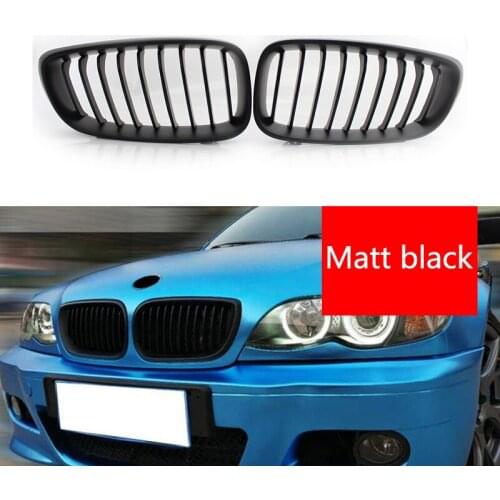 1 Pair Front Kidney Grilles Matte/Gloss Black Semi-plated for BMW 3 Series F34 Racing Front Bumper Grilles Single Line Styling
