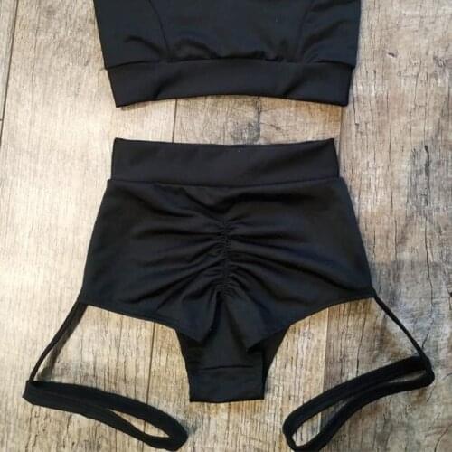 High Waist Pole Dance Bandage Tight Short Pants Women Sexy Goth Shorts with Garter Leg Ring Club Slimming Shorts Harajuku Shorts