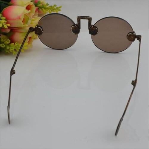 Old Shanghai Republic natural crystal glasses pure copper frame sunglasses