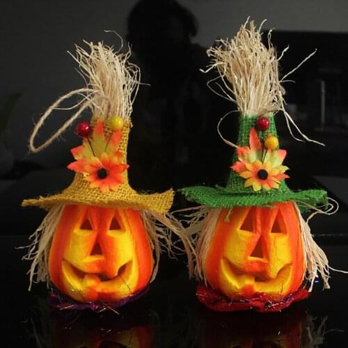 Halloween Hollow Luminous Foam Pumpkin Light with Hat LED Battery Operated Halloween Lantern Night Light Outdoor Decoration