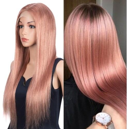 Trueme Silver Pink 4x4 Lace Closure Wig Pre Plucked With Baby Hair Brazilian Remy Straight Lace Front Human Hair Wigs For Women