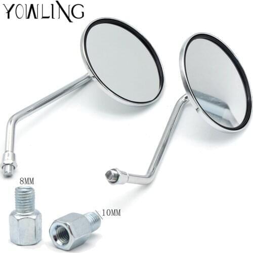 Universal Motorcycle Mirror Motorbike Side Mirrors Rearview Mirror 8mm 10mm For Sportster Honda TLR200 Suzuki yamaha