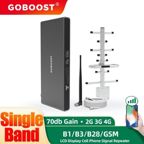 GOBOOST Cellular Booster 3G 4G LTE GSM Signal Repeater 700 900 1800 2100MHZ DCS WCDMA Amplifier Network UMTS Antenna Cable A Set