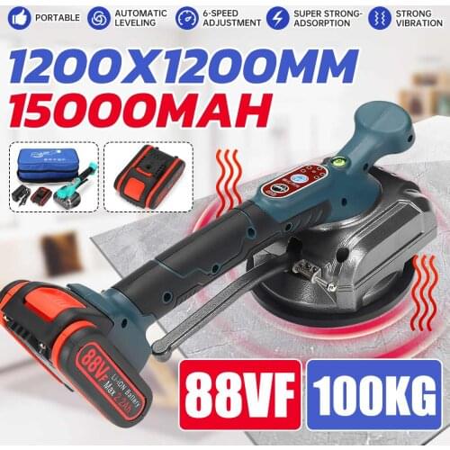 88V 1000W Tile Vibrator for 120X120cm Tile Floor Plaster Machine Tile Laying w/2xBattery Automatic Floor Vibrator Leveling Tool