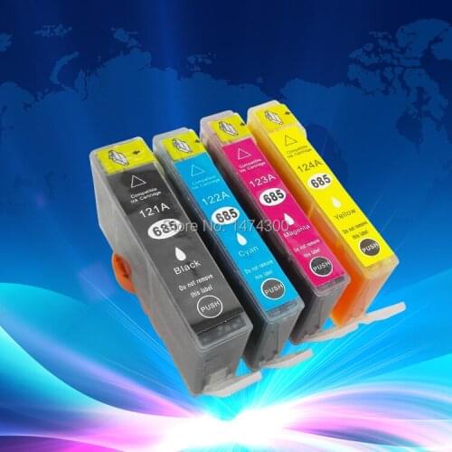 XIMO Set of Compatible Ink cartridge 685 for HP685BK 685C 685M 685Y CZ121AA CZ122AA CZ123AA CZ124AA for hp Deskjet 6525