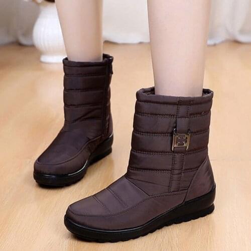 Women Boots 2019 Winter Women Casual Snow Boots Wedges Ankle Boots Waterproof Ladies Fur Boots Botas Mujer Platform Shoes Woman