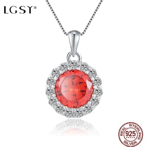 LGSY DP015 100% 925 Sterling Silver Crystal Pendant Romantic Fashion Jewelry Silverware Necklace Pendant Fine Jewelry Making
