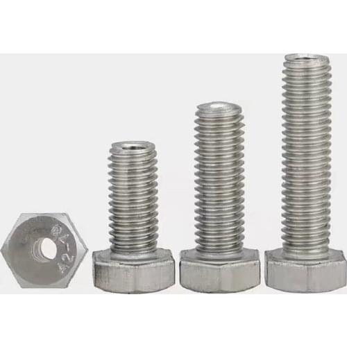 10PCS M4 M5 M6 M8 M10 Hole 2mm-5mm 304 stainless steel external hexagon hollow screw hollow bolt threading hole screw