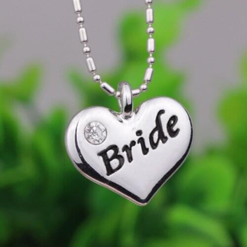 10PCS Alloy Love Crystal Lettering bride Inspirational Wish Necklace Jewelry For Christmas Gift Jewelry