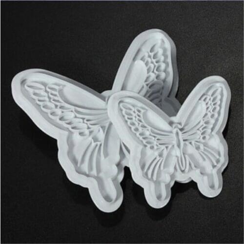 2PCS/Lot Classic Butterfly Fondant Cutter Sugarcraft Cake Decorating Tools Plastic Cake Plunger Cutter Molds Free Shipping