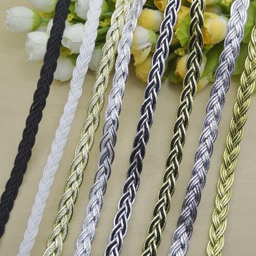 20Meters 1cm Gold Silver Black White Centipede Braided Lace Trim Ribbon DIY Sewing Clothes Decoration Accessories Curve Lace