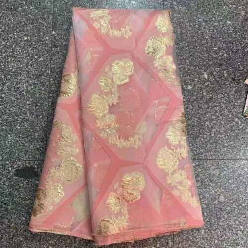 2021 French Jacquard Lace Fabric Embroidery African Gilding Lace Fabric Brocade Bridal Material For Nigerian Wedding Party J4737