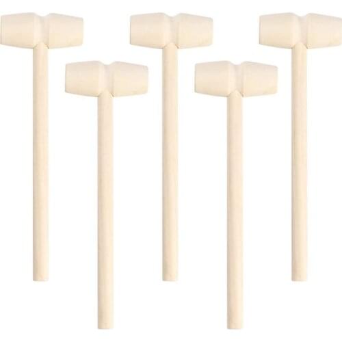 24 Pieces Wooden Crab Mallet Seafood Shellfish Wood Cracker Mini Wood Hammer Shell Cracker for Seafood Lobster Tool