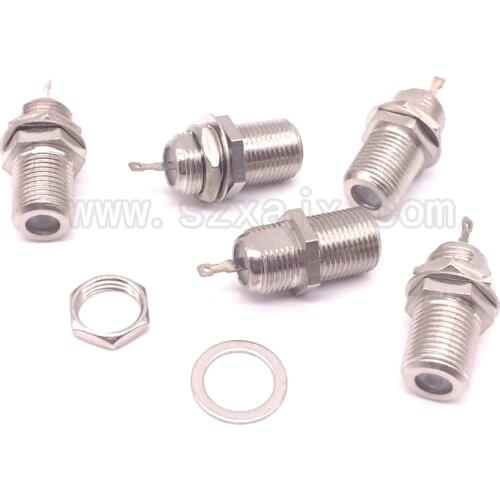 5PCS F Female Panel Mount with nut bulkhead handle Solder connector free shipping
