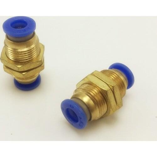 5Pcs/lot PM6 Quick Joint Connecting Pneumatic Air Tubing Fittings 6mm-6mm Bulkhead Straight Union