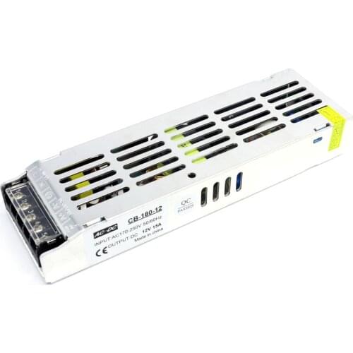 JOOLONPOR AC to DC 12V 15A Power Supply Adapter Transformer Ultra thin 3cm Voltage Converter Power Supply