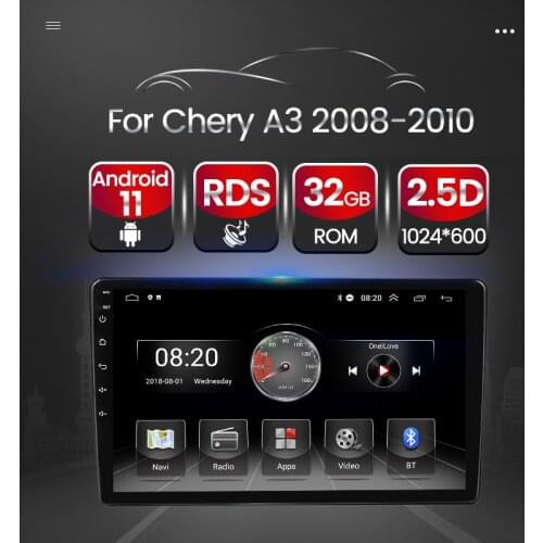 Android 11 Car Multimedia Radio Player For Chery A3 2008 2009 2010 Steering Wheel Control GPS Navigation Camera DVR