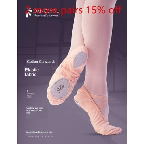 New Coming Arch Stretch Canvas Ballet Shoes Split Sole Suede Ballerina Girls Women Dancewear Salsa Slippers Gym Yoga Lady Jazz