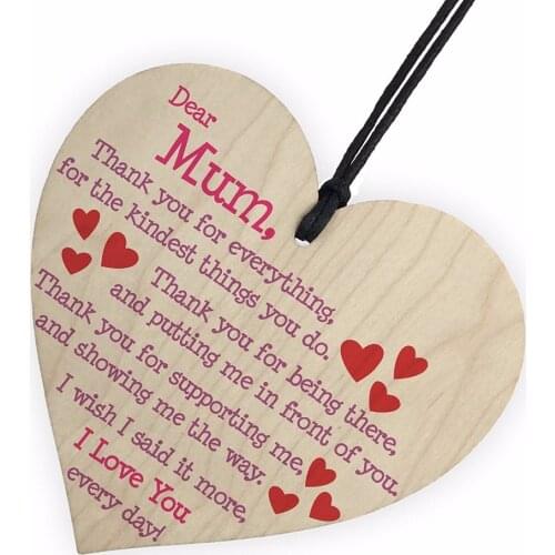 44 Styles Wooden Hanging Heart Plaque Mum Dad Friendship Love Sister Brother Teacher Wedding Couple More Styles Christmas Gift
