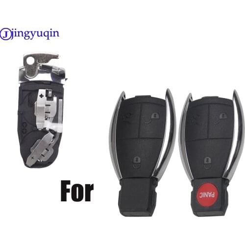 Jingyuqin Battery Holder With Small Key Shell Fob For Mercedes For Benz A B C E S CL CLS CLA CLK W203 W204 W205 W210 W211 W212