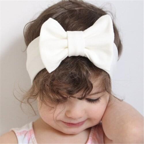 Baby Bowknot Headband Knitted Cotton Children Girls elastic hair bands Turban for girl Headbands Summer bandeau bebe