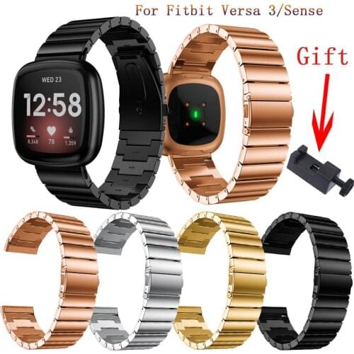 For Fitbit Versa 3 Watchband Stainless Steel Strap for Versa3 /Fitbit Sense Bracelet Band Smart Watch Wristband Correa with Tool