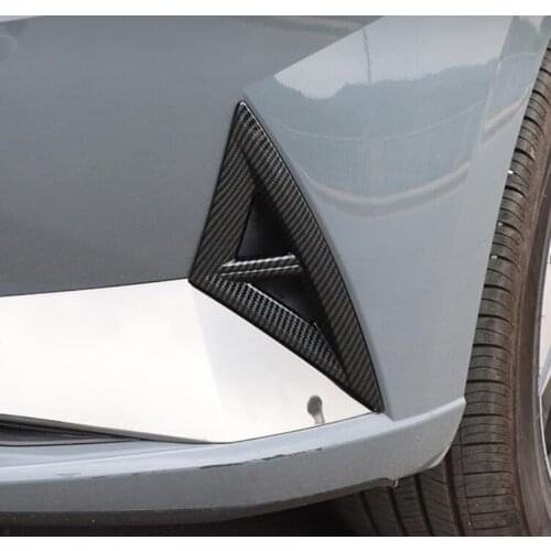 For Hyundai Elantra CN7 2021 2022 ABS Chrome Carbon Fiber Front Foglight Cover Trim Fog Light Protector Bezel Car Accessories