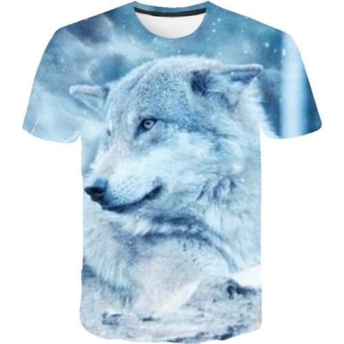 Summer 2020 Latest Animal Wolf T Shirt Men 3D Print Cute Funny T-shirt Fashion O-neck Casual Short Sleeve harajuku Anime t-shirt