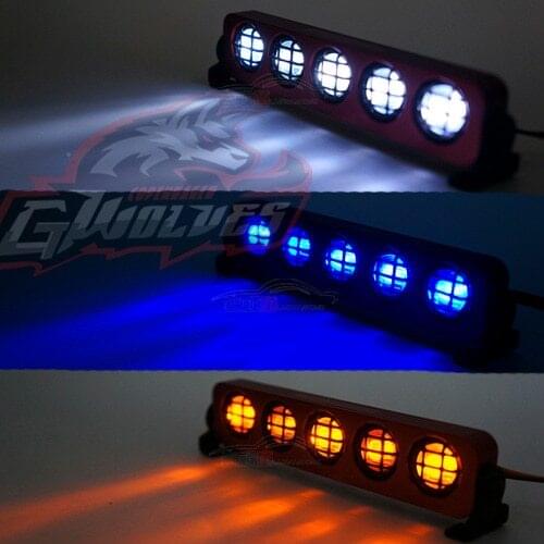 GWOLVES 5mode Aluminum flash Strobe brightness LED Light for 1/10 1/8 Trax HSP HPI Monster Short Truck Rally Crawler rc parts