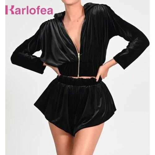 Karlofea 2 Piece Sets Womens Outfits Plus Size Tracksuit Clothing Shorts Sweat Suits Matching Sets Velvet Winter Lounger Wear