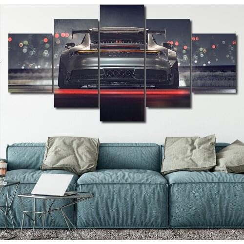 Paintings Wall Art 5 Pieces Porsche 911 GT3 Car Canvas Cool Modular Picture HD Print Posters Frame For Living Room Home Decor