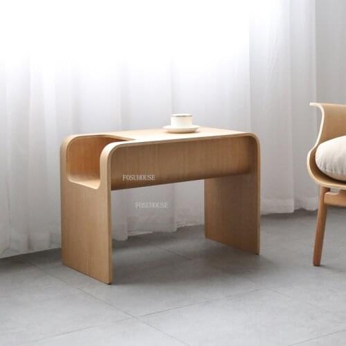 FOSUHOUSE Nordic Solid Wood Alien Coffee Tables Multifunctional Sofa Side Table Living Room Furniture Leisure Bedside End Table