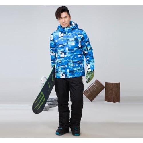 New Thicken Warm Ski Suit Men Winter Windproof Waterproof Skiing coat and pant Snowboard Jacket Pants Suit Male Plus Size 3XL