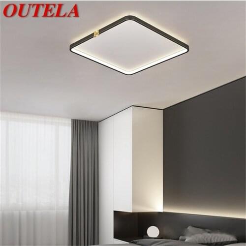OUTELA Square Ceiling Light Contemporary Simple Thin Lamp Fixtures LED Home For Living Dining Room