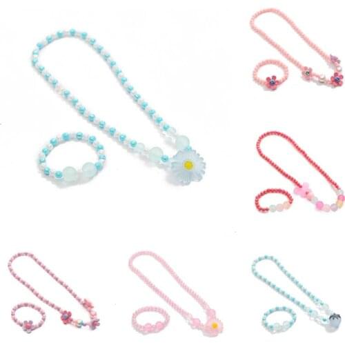 Cute Animal Flower Cartoon Flower/butterfly Childrens sweater necklace bracelet for children gift cp2742