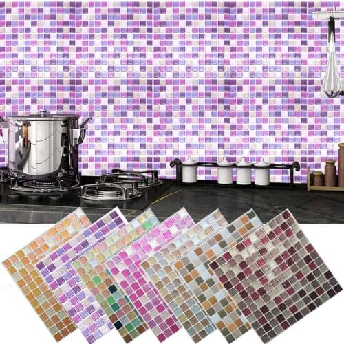 Mosaic Wall Tile Peel and Stick Self adhesive Backsplash 3D Waterproof Oil-proof Kitchen Bathroom Home Decor Wall Sticker Vinyl