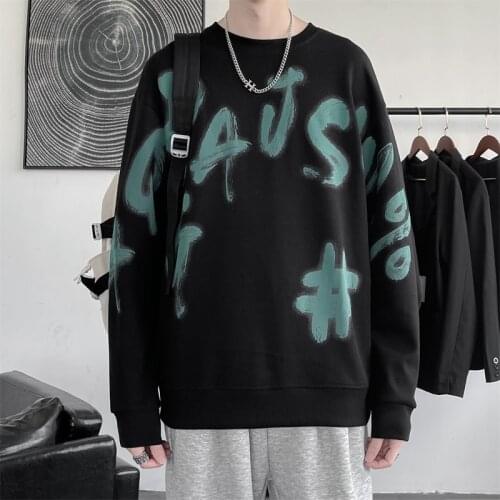 Tokyo Avengers Letter Print Oversized Hoodie Male O Neck Long Sleeve Sweatshirt Casual Haikyuu Mens Clothes Autumn 2021