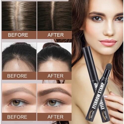 One Step Eyebrow Stamp Shaping Kit Professional Eye Brow Gel Stamp Makeup Kit with 10 Reusable Eyebrow Stencils Eyebrow Brushes