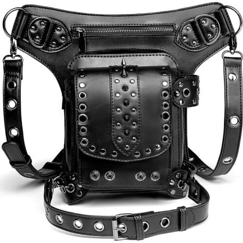 2021 New Mechanical Bags For Women One Shoulder Slanting Outdoor Mobile Phone Rivet Waist Bag Backpack Men Mochilas Para Mujer