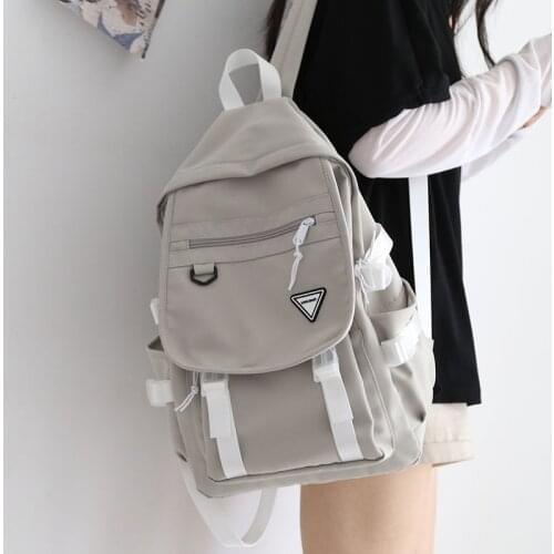 Tooling Solid Color Backpack Bag Women 2021 New Waterproof School Backpacks for Teens Female Shoulder School Bag Ladies Ruckpack