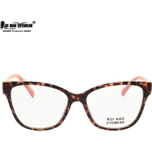 Cat Eye Glasses Frames Eyeglasses Women Optical Glasses Rui Hao Eyewear Fashion Spectacles Anti Blue Ray Plano Lenses 2063