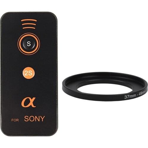 Remote Control IR Wireless for Sony Series II A7, A7R with Camera Parts 37mm-49mm Lens Filter Step Up Ring Adapter Black
