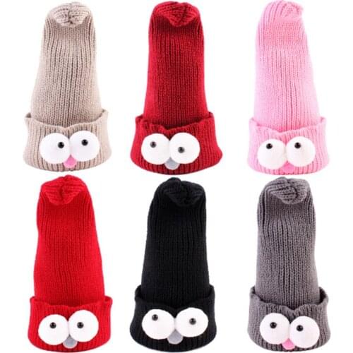 2020 Cute Cartoon Big Eyes Hip Hop Cap Hats For Girls Baby Hat Kids Knitted Hat Baby Photos Props Clothing Accessories