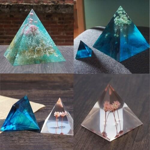 3 Pieces Pyramid DIY Silicone Mold for Jewelry Making Ornaments Resin Casting Craft Tools 20/30/50mm