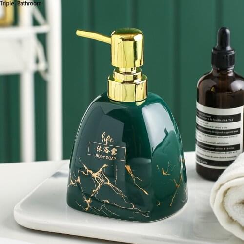 Light Luxury Ceramic Soap Dispenser Home Portable Liquid Lotion Bottle Shampoo Wristband Dispenser Bathroom Accessories