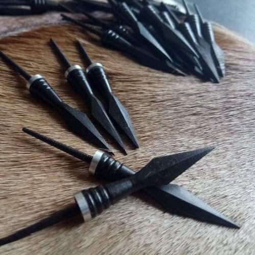 Traditional Bow Hunting Archery Broadhead Bodkin Arrow Head Ottoman Target Point Medieval Wooden Arrow Hand-forged Iron Arrowhea