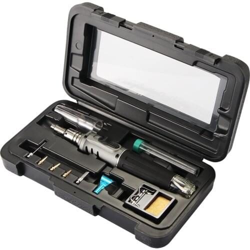 10 in 1Gas Soldering Iron Welding Accessories Torch Heat Welder Tool Adjustable Temperature Universal Soldering Iron