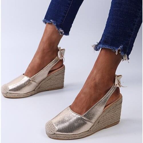 Wedges Shoes For Women High Heels Sandals Summer Shoes 2021 Flip Flop Nake Print Bow Ladies Platform Sandals Plus Size 35-43