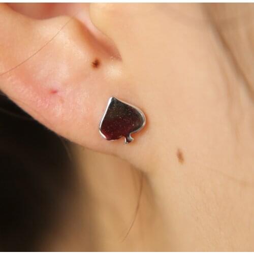 Genuine 925 sterling silver new simple design gold silver color wholesale heart studs girl women jewelry earring